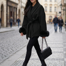 Snow & Silk Cappotto in Lana con Pelliccia