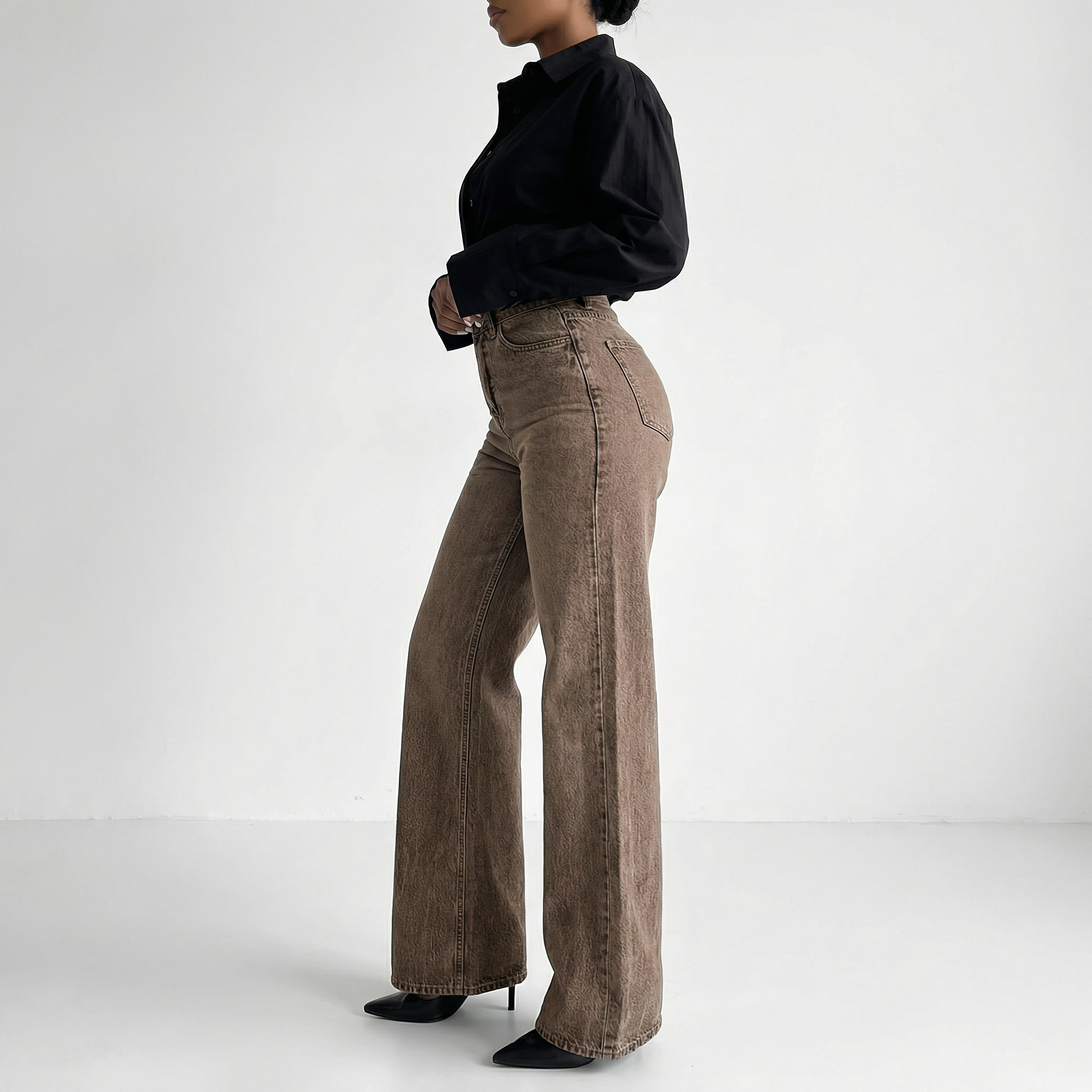 Sienna Wide Jeans – High-Waist Earth Fit