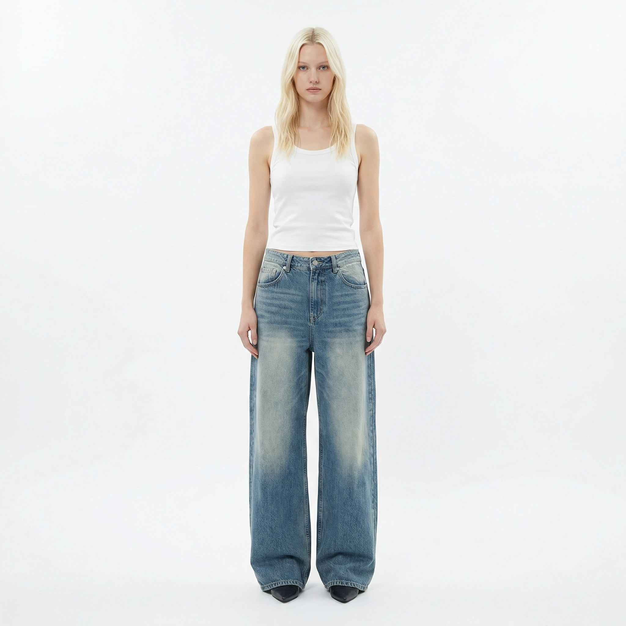 Elara Wide Jeans – High-Waist Vintage Wash