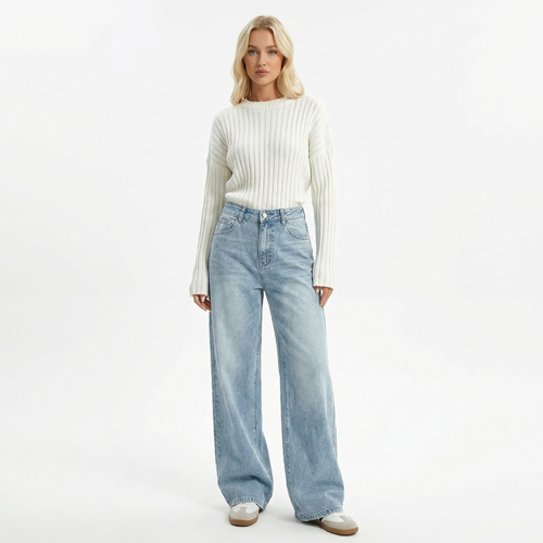 Aurora Wide Jeans – High-Waist Sculpt Fit