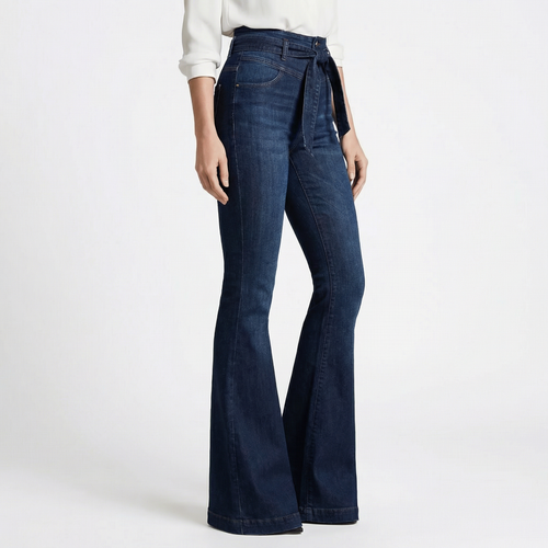 Valeria Belted Flare Jeans – High-Waist Sculpt
