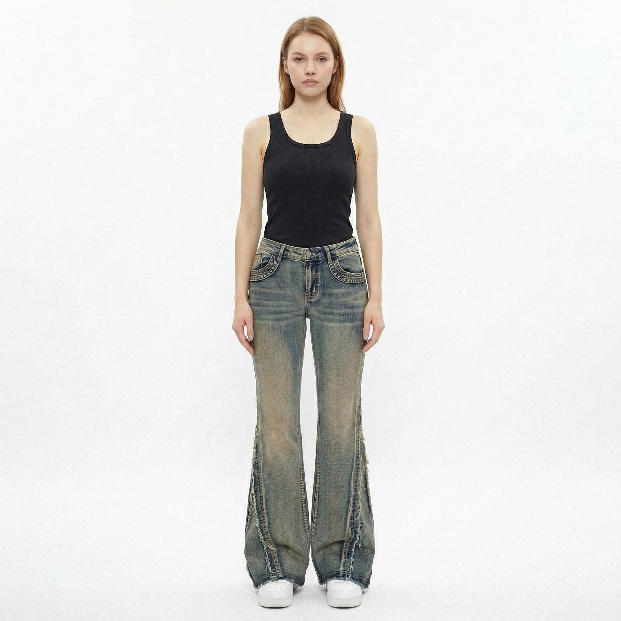Aurevyn Reconstructed Flare Jeans