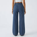Indigo Straight Jeans – Relaxed High-Waist Fit