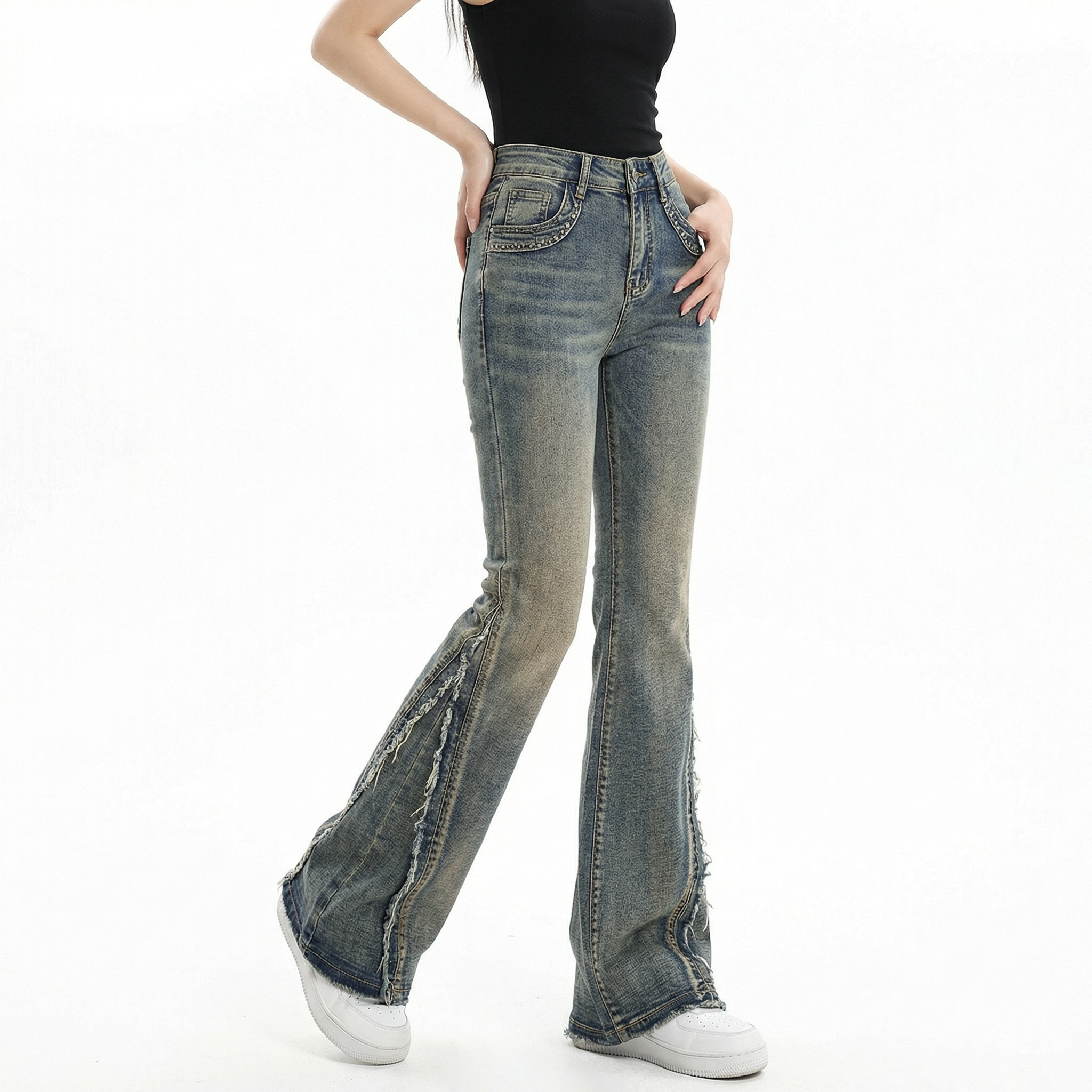 Aurevyn Reconstructed Flare Jeans