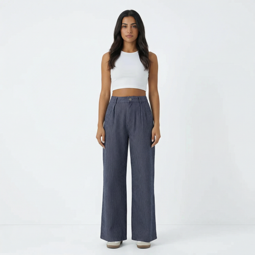 Elvaré Pinstripe Wide Jeans