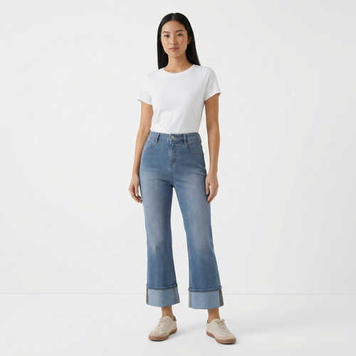 Nova Crop Flare Jeans – Mid-Rise Contour Fit