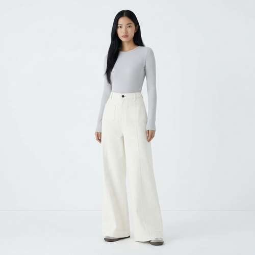 Aurelia Wide Jeans – Ivory