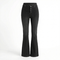 Selvara Sculpt Flare Jeans – Black