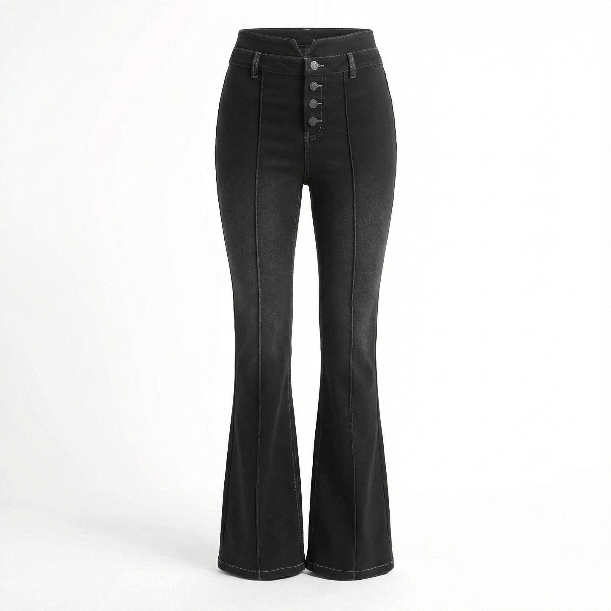 Selvara Sculpt Flare Jeans – Black