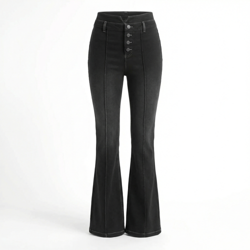 Selvara Sculpt Flare Jeans – Black