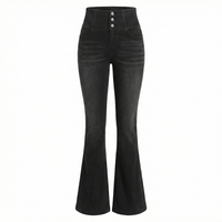 Noir Contour Jeans – High Waist Slim Flare
